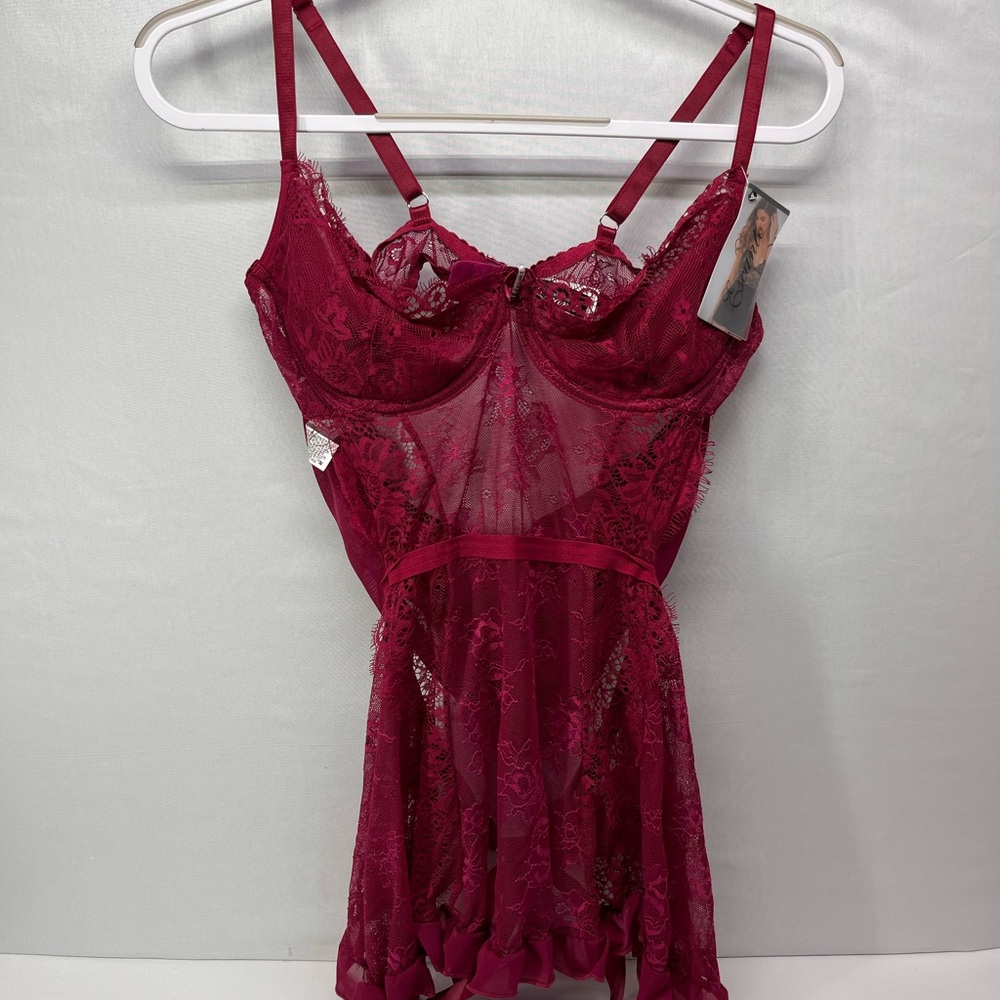 EYELASH LACE‎ APRON W/PANTY - Picture 2 of 9